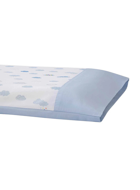 Clevamama Cleva Foam Pram Baby Pillow Case, Soft Blue