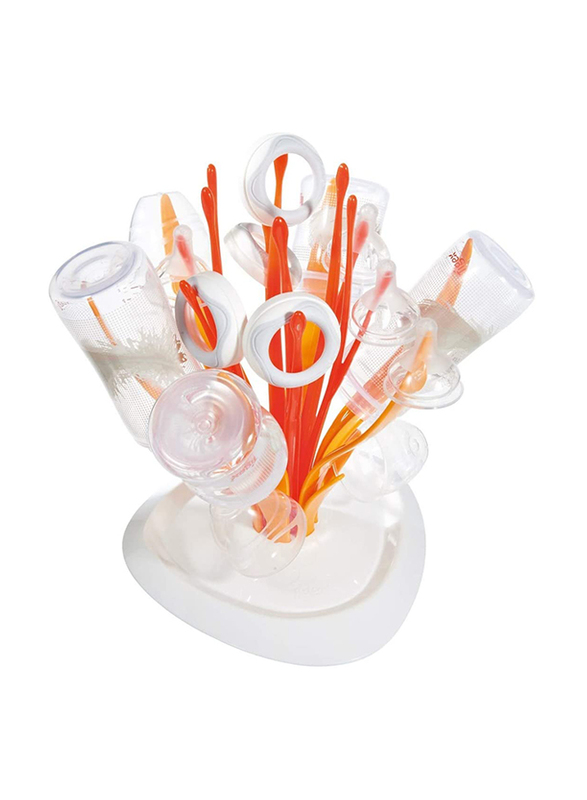 Tigex Flower Baby Bottle Drainer, Orange/White