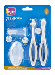 Tigex 3-Pieces Tooth Brush Set, White