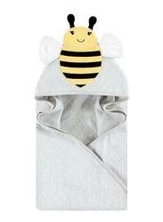 Hudson Baby Animal Bee Woven Terry Hooded Towel, 0-3 Months, Multicolour