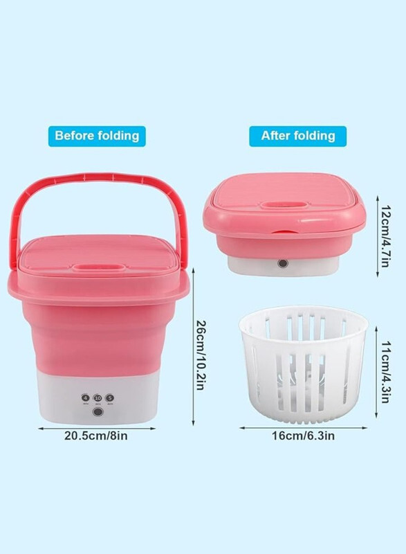 Folding Washing Machine Mini Automatic Clothes Washing Machine Portable Lightweight Automatic Washing Machine With Detachable Drain Basket 8 Liter Portable Washer Spin Dryer With 3 Adjustable Modes