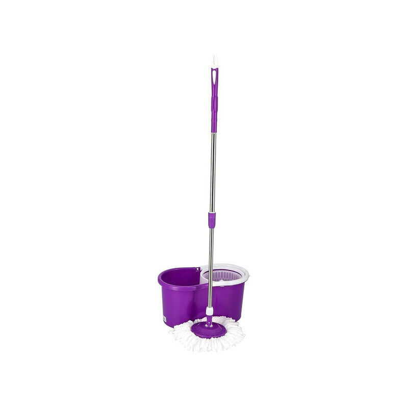 

Yuwell Microfiber Spin Mop & Bucket Floor Cleaning Mop 360° Floor Mop Spin Mop Easy Mop With Extended Easy Press Handle With Cleaning Bucket Purple/White