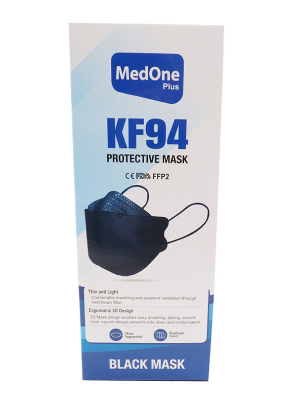 MedOne Plus KF94 Protective Disposаble Face Mask, Black, 10 Pieces