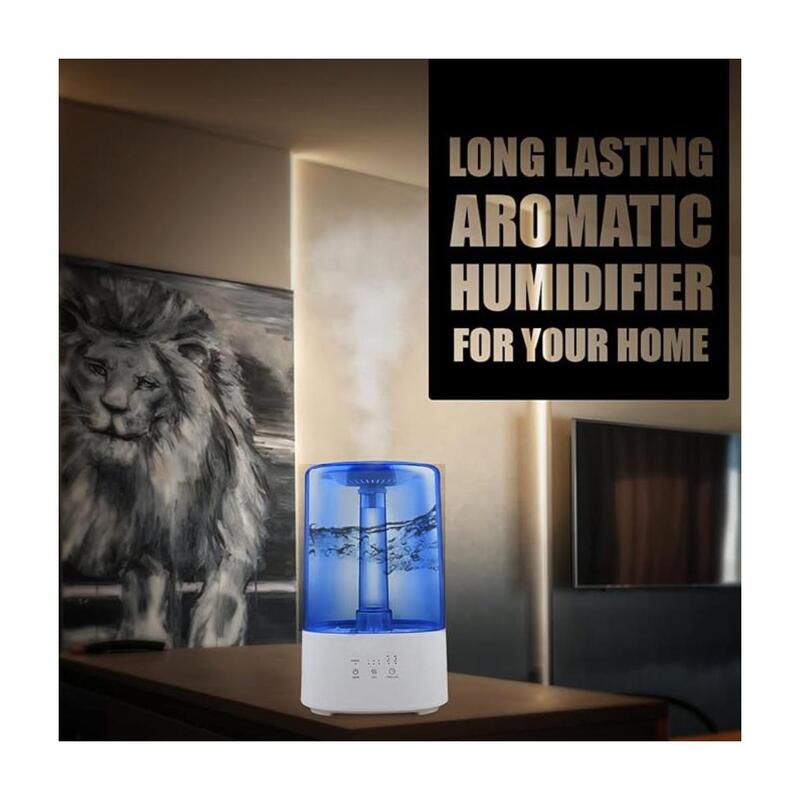 Ultrasonic Humidifiers For Bedroom Top Fill 3.2L Supersized Cool Steam Humidifier With Oil Diffuser Quiet Ultrasonic Aroma Humidifiers For Home Large Room, Baby Multimode And 8H Run Time Blue/White
