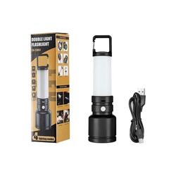 4Pcs Led Flashlight USB Rechargeable Torch Light Hanging Camping Lantern With Side Lamp Waterproof Outdoor Portable Light Flash Light Ideal for Camping Trekking And Outdoor Activities 4 Lighting Modes