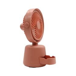 USB Fan Strong Wind Ultra Quiet Small Desk Fan Adjustable Rotation Mini Table Fan With Mobile Holder 2 Fan Speeds And 2 Light Modes Adjustable Fan Personal Fan For Home Office And Desktop Pink