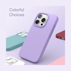 iPhone 15 Pro Case Silicone Phone Case Shockproof Protective Case Cover Anti-Scratch Microfiber Lining 4 Layers Ultra Slim iPhone Case 6.1 Inch iPhone 15 Pro Silicone Case Purple