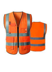 Reflective Safety Vest For Women And Men High Visibility Safety Jacket With Pockets And Zip For Easy To Wear 3XL