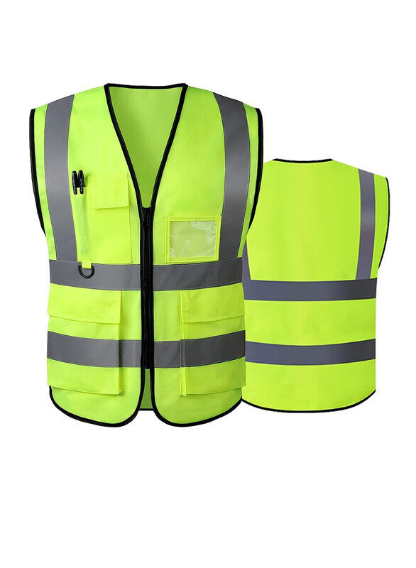 

Yuwell Reflective Safety Vest For Women And Men High Visibility Safety Jacket With Pockets And Zip For Easy To Wear 6XL