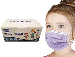 MedOne Plus 3-Layer Protective Disposable Face Mask for Kids, Purple, 50 Pieces