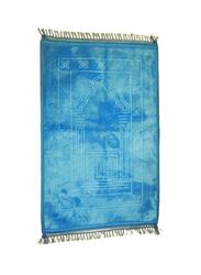 Embossed Prayer Mat Anti-Slip Velvet Top Islamic Prayer Mat Sajadah Prayer Rug Salah Mat For Men And Women Eid Gift And Ramadan Gift 70X110CM Sky Blue