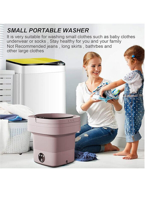 Folding Washing Machine Mini Automatic Clothes Washing Machine Portable Lightweight Automatic Washing Machine With Detachable Drain Basket 8 Liter Portable Washer Spin Dryer With 3 Adjustable Modes