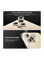 Yuwell Apple iPhone 12 Pro Max Tempered Glass Camera Lens Protector, Gold Glitter
