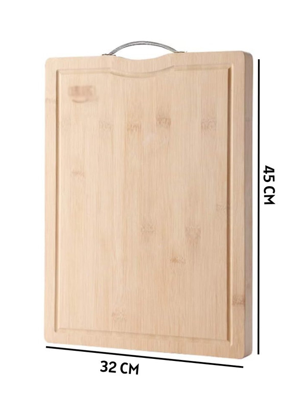 3 Pcs Set Bamboo Cutting Boards For Kitchen Wooden Cutting Board For Chopping Meat, Vegetables, Fruits, Cheese, Knife Friendly Serving Tray With Handles 50X35CM, 40X30CM And 45X32CM