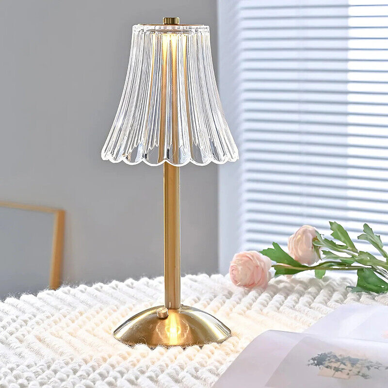 

Yuwell Crystal Table Lamp Acrylic Touch Lamp Portable Led Table Lamp With 3 Light Color Modes With Touch Sensor 3-Levels Brightness Desk Lamp For Room Party