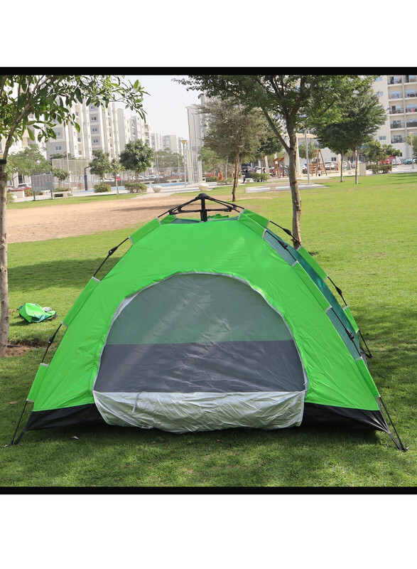 Camping Tent With Instant Setup 3 Person Waterproof Tent with WeatherTech Technology Double-Thick Fabric And Carry Bag, Sets Up In Few Minutes Automatic Tent For Outdoor 200X150X125CM Multicolor