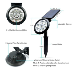 9 Led Solar Solar Power Landscape Light Outdoor Waterproof Solar Walkway Spotlights Maintain 8-12 Hours Of Lighting For Your Garden, Landscape, Path, Yard, Patio, Driveway Multi Mode And RGB