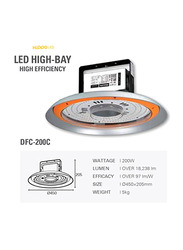 HippoLED High Bay Flood DFC Round Smarter Style Waterproof Indoor LED Light, 200W, 5700K, White