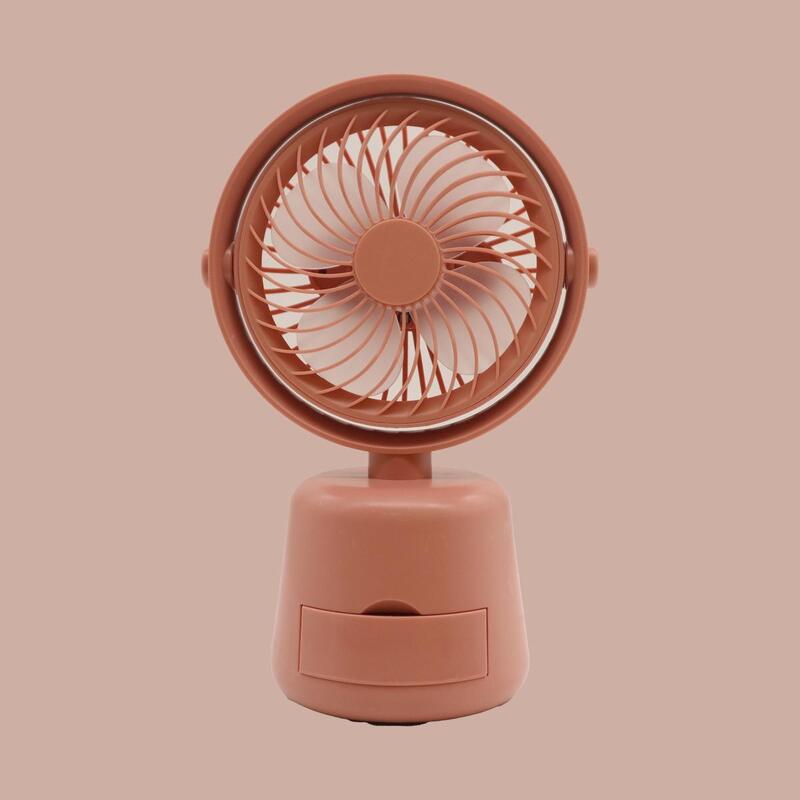 USB Fan Strong Wind Ultra Quiet Small Desk Fan Adjustable Rotation Mini Table Fan With Mobile Holder 2 Fan Speeds And 2 Light Modes Adjustable Fan Personal Fan For Home Office And Desktop Pink