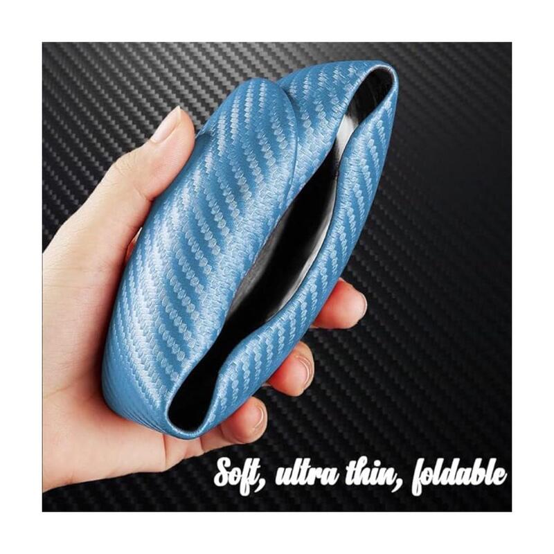 Carbon Fiber Steering Wheel Cover For Unisex Safe And Non Slip Car Steering Cover Universal Fit Car Steering Wheel Protector Carbon Texture For Auto Truck Van SUV Blue