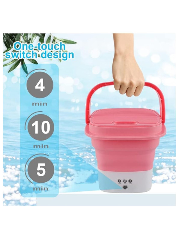 Folding Washing Machine Mini Automatic Clothes Washing Machine Portable Lightweight Automatic Washing Machine With Detachable Drain Basket 8 Liter Portable Washer Spin Dryer With 3 Adjustable Modes