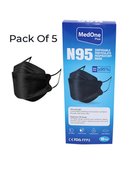 MedOne N95 Disposable Particulate Respiratory Face Mask, Black, 50 Pieces