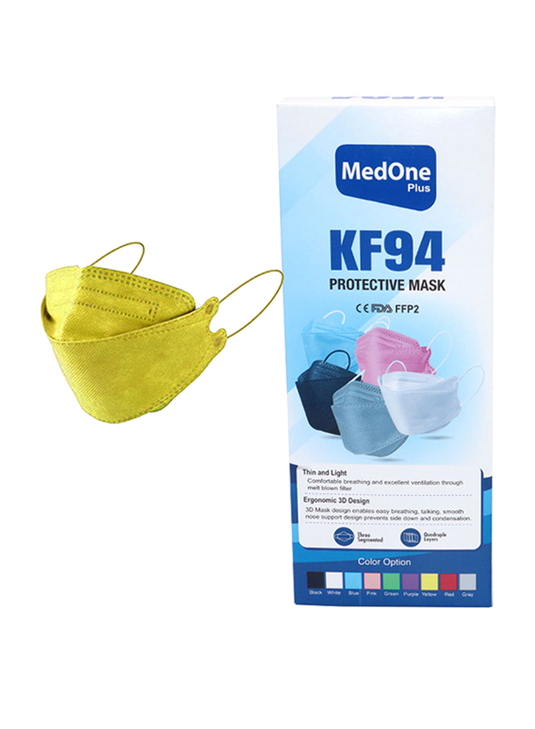 MedOne KF94 Protective Face Mask, Yellow, 10 Pieces
