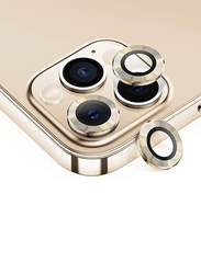 Yuwell Apple iPhone 12 Pro Max Tempered Glass Camera Lens Protector, Gold