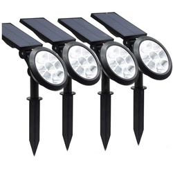 4-Pcs 9 Led Solar Solar Power Landscape Light Outdoor Waterproof Solar Walkway Spotlights Maintain 8-12 Hours Of Lighting For Your Garden, Landscape, Path, Yard, Patio, Driveway Multi Mode And RGB