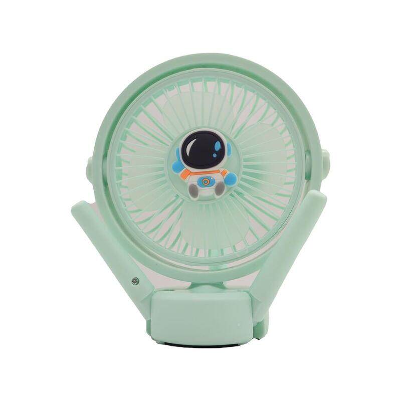 USB Fan Strong Wind Ultra Quiet Small Desk Fan Adjustable Rotation Mini Table Fan With 2 Fan Speeds And 2 Light Modes Adjustable Fan With Legs Personal Fan For Home Office And Desktop Green