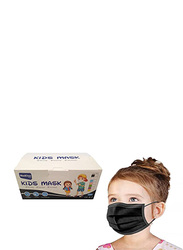 MedOne Plus 3 Layer Disposable Face Mask for Kids, Black, 100 Pieces