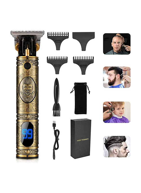 Yuwell Upgraded LED Display Hair Trimmer & Beard Clippers for Men, Gold