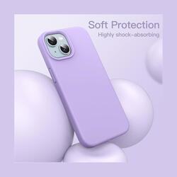 iPhone 15 Case Silicone Phone Case Shockproof Protective Case Cover Anti-Scratch Microfiber Lining 4 Layers Ultra Slim iPhone Case 6.1 Inch iPhone 15 Silicone Case Purple