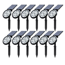 12-Pcs 9 Led Solar Solar Power Landscape Light Outdoor Waterproof Solar Walkway Spotlights Maintain 8-12 Hours Of Lighting For Your Garden, Landscape, Path, Yard, Patio, Driveway Multi Mode And RGB