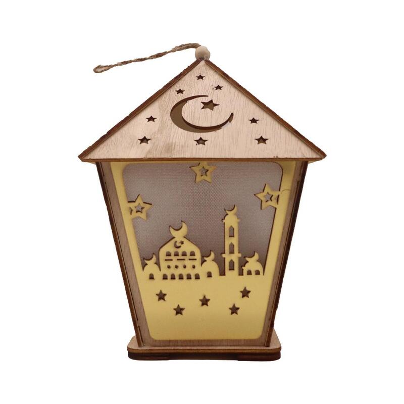 Wooden Ramadan Lantern Ramadan Mubarak Decoration Light Eid Decoration Lantern Lamp For Indoor And Outdoor Use Decoration Ramadan Light 18X13CM