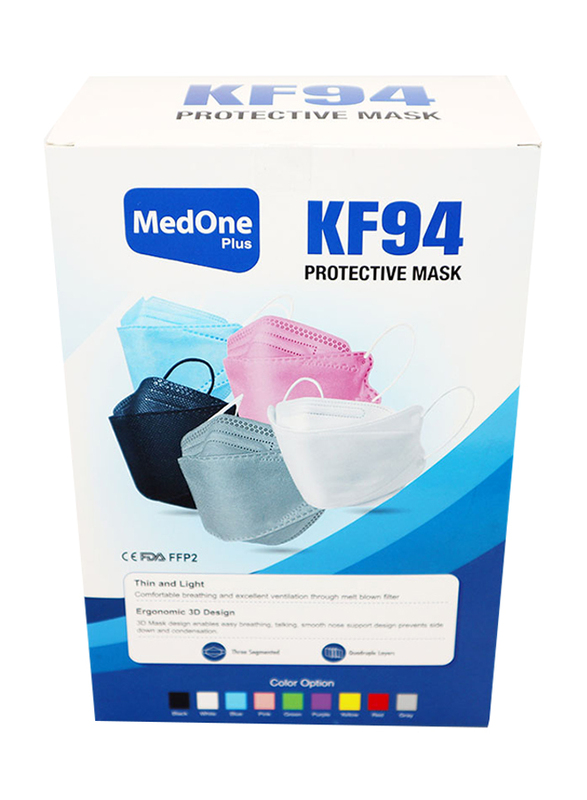 MedOne KF94 Protective Face Mask, Grey, 50 Pieces