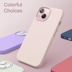 iPhone 15 Case Silicone Phone Case Shockproof Protective Case Cover Anti-Scratch Microfiber Lining 4 Layers Ultra Slim iPhone Case 6.1 Inch iPhone 15 Silicone Case Misty Rose