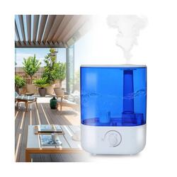 Ultrasonic Humidifiers For Bedroom Top Fill 5.5L Supersized Cool Mist Humidifier With Oil Diffuser Quiet Ultrasonic Aroma Humidifiers For Home Large Room, Baby Nursery And Plants Blue/White