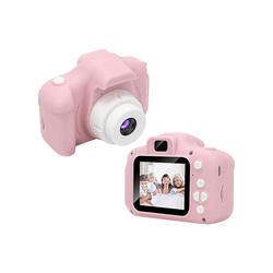Yuwell Shockproof Mini Kids Camera with Soft Silicone Shell, Pink, 4+ Years