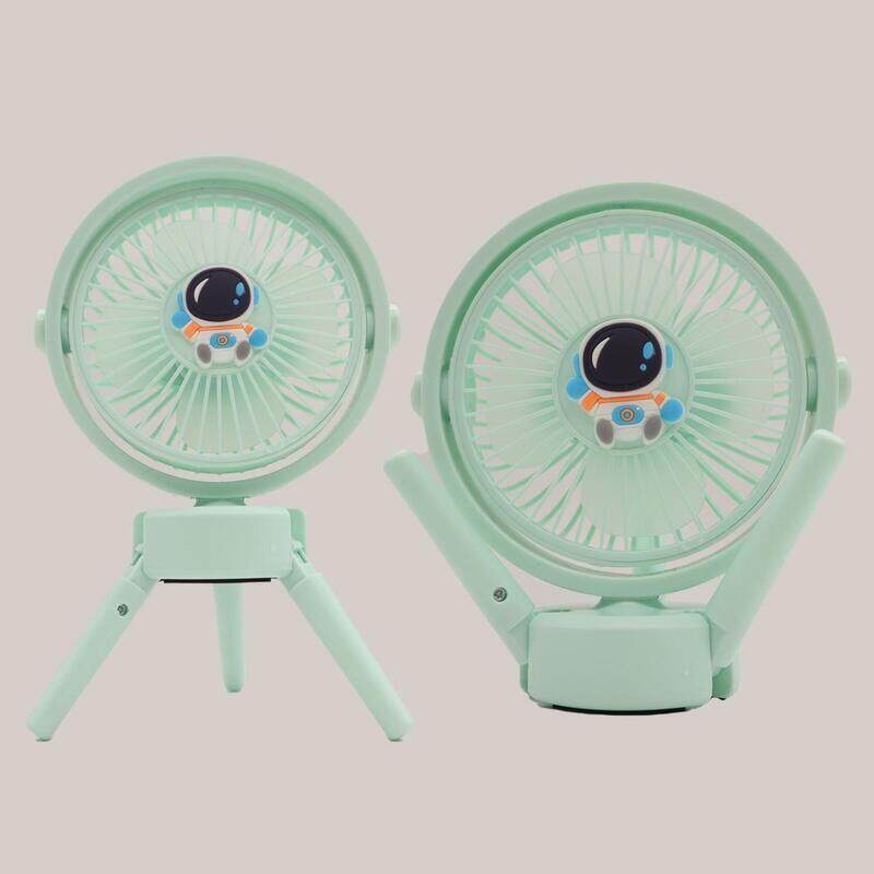 USB Fan Strong Wind Ultra Quiet Small Desk Fan Adjustable Rotation Mini Table Fan With 2 Fan Speeds And 2 Light Modes Adjustable Fan With Legs Personal Fan For Home Office And Desktop Green