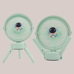 USB Fan Strong Wind Ultra Quiet Small Desk Fan Adjustable Rotation Mini Table Fan With 2 Fan Speeds And 2 Light Modes Adjustable Fan With Legs Personal Fan For Home Office And Desktop Green