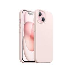 iPhone 15 Plus Case Silicone Phone Case Shockproof Protective Case Cover Anti-Scratch Microfiber Lining 4 Layers Ultra Slim iPhone Case 6.7 Inch iPhone 15 Plus Silicone Case Misty Rose