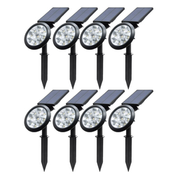 8-Pcs 9 Led Solar Solar Power Landscape Light Outdoor Waterproof Solar Walkway Spotlights Maintain 8-12 Hours Of Lighting For Your Garden, Landscape, Path, Yard, Patio, Driveway Multi Mode And RGB