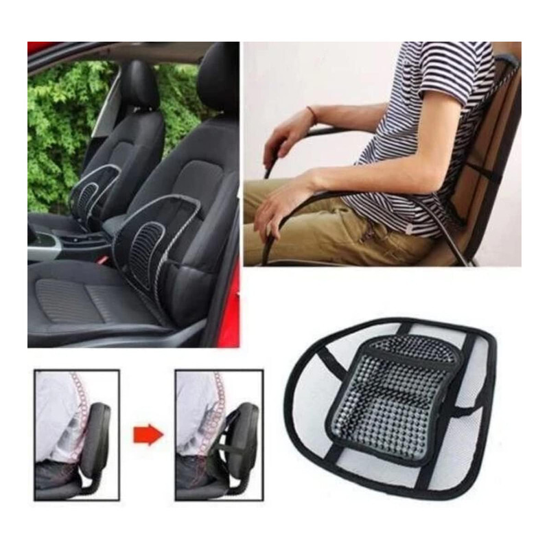 Air Flow Lumbar Support Cushion Car Seat Supports Cushion Waist Pad Comfortable Mesh Chair Relief Lumbar Back Pain Support Car Cushion Office Seat Chair