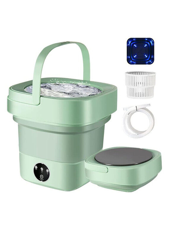 Folding Washing Machine Mini Automatic Clothes Washing Machine Portable Lightweight Automatic Washing Machine With Detachable Drain Basket 8 Liter Portable Washer Spin Dryer With 3 Adjustable Modes