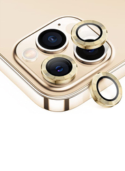 Yuwell Apple iPhone 13 Pro/Pro Max Tempered Glass Camera Lens Protector, Gold