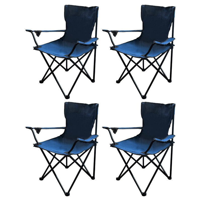 

Yuwell 4Pcs Outdoor Folding Chair With Armrest Camping Fishing Seat Portable Beach Camping Chair Picnic Beach Chair Outdoor Portable Chair 80X47X40CM Dark B