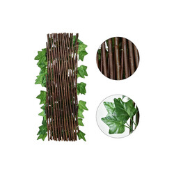 Fence Privacy Screen8 Artificial Leaf Faux Ivy Expandable Stretchable Privacy Fence Screen Leaf Garden For Balcony Patio Outdoor, Decorative Faux Ivy Fencing Panel Size 120X45CM Expanded Size 270X30CM