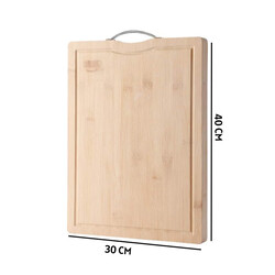 Bamboo Cutting Boards For Kitchen Wooden Cutting Board For Chopping Meat, Vegetables, Fruits, Cheese, Knife Friendly Serving Tray With Handles 40X30CM