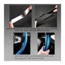 Carbon Fiber Steering Wheel Cover For Unisex Safe And Non Slip Car Steering Cover Universal Fit Car Steering Wheel Protector Carbon Texture For Auto Truck Van SUV Blue